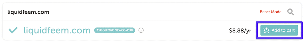 Escolhendo um domínio no Namecheap.