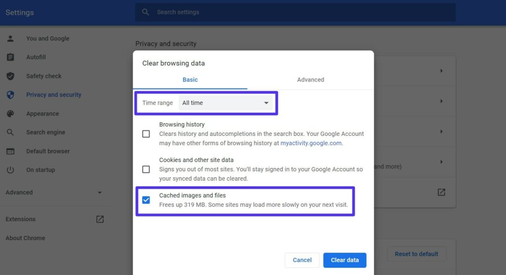 Comment vider le cache du navigateur Chrome.