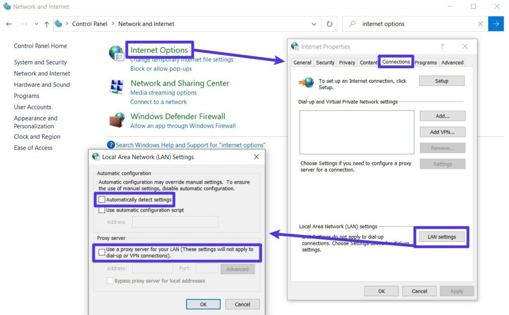 Comment désactiver un serveur proxy sous Windows.
