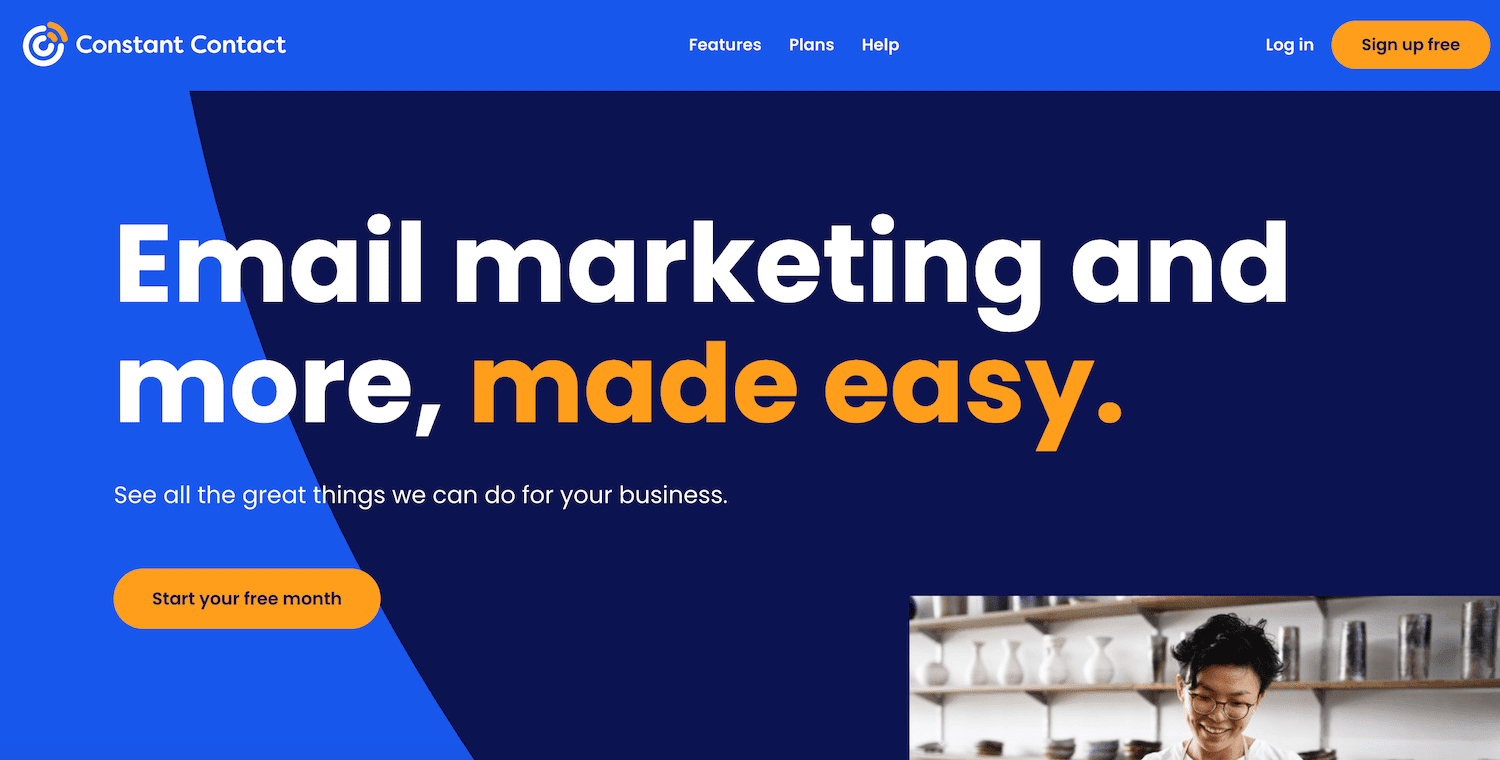 Constant Contact homepage