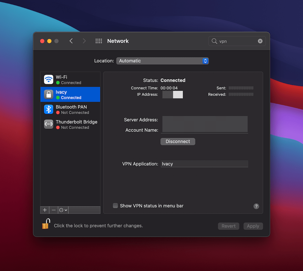 The Apple Network screen.