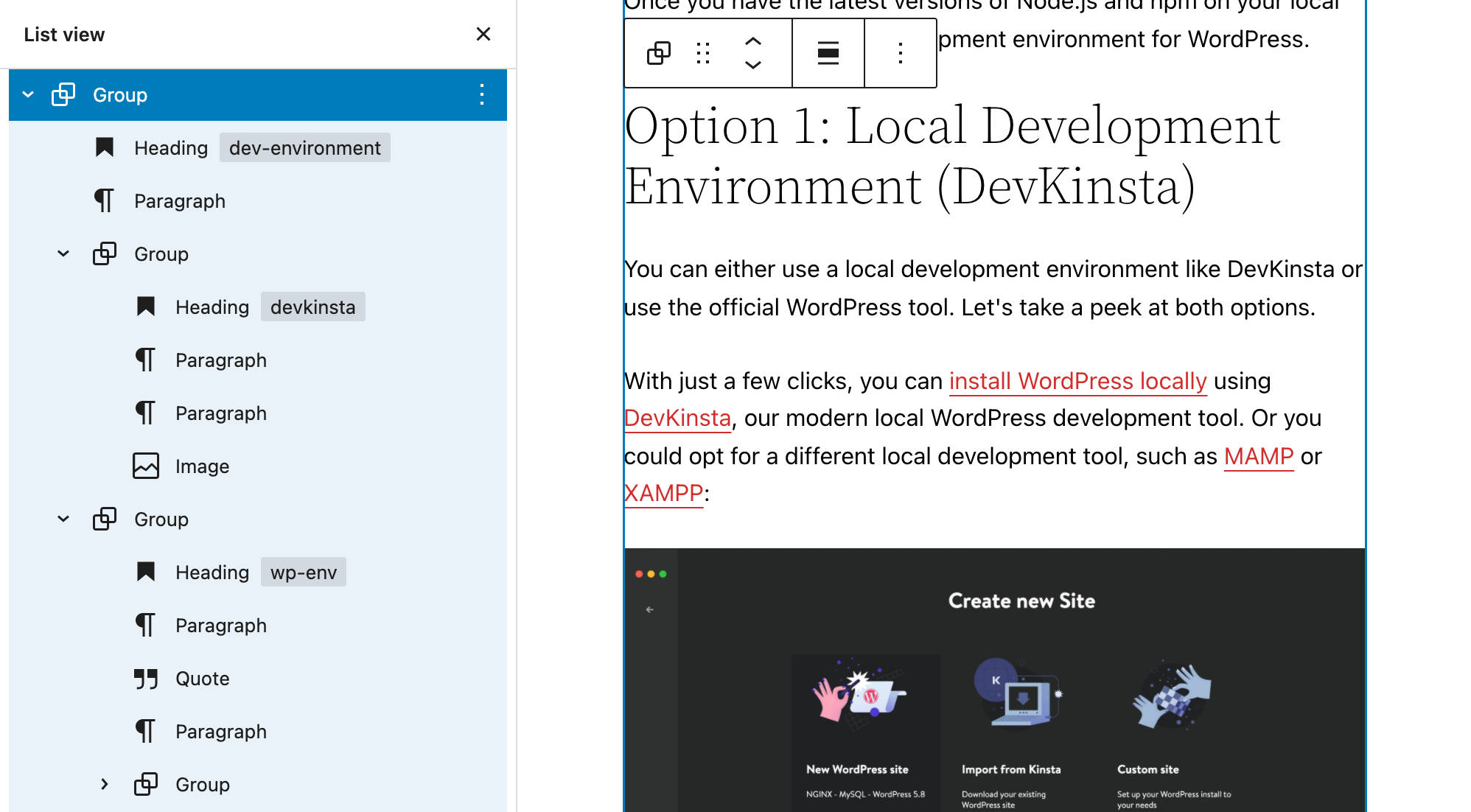 En udvidet gruppe af blokke.