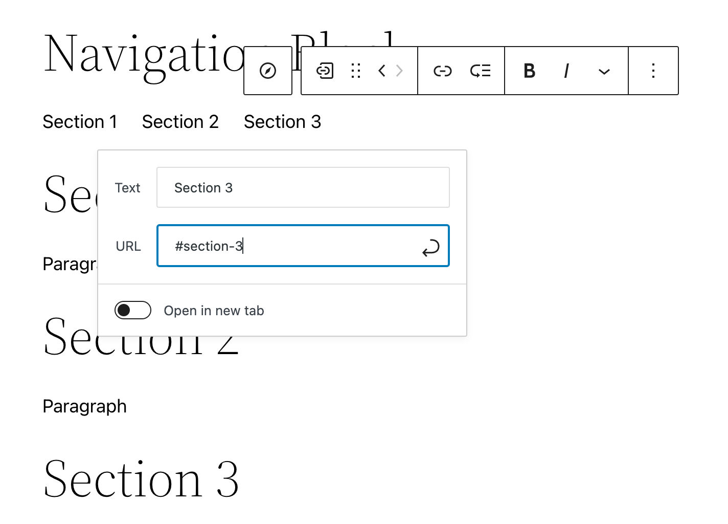 Tilføjelse af anchor links til en navigationsmenu.