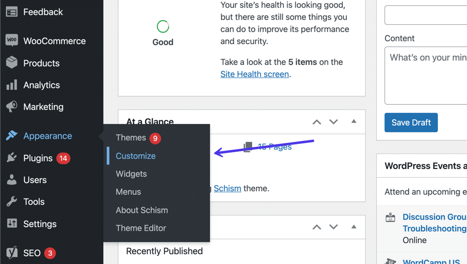 En WordPress, haz clic en 