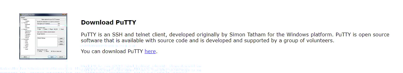 Downloading PuTTY