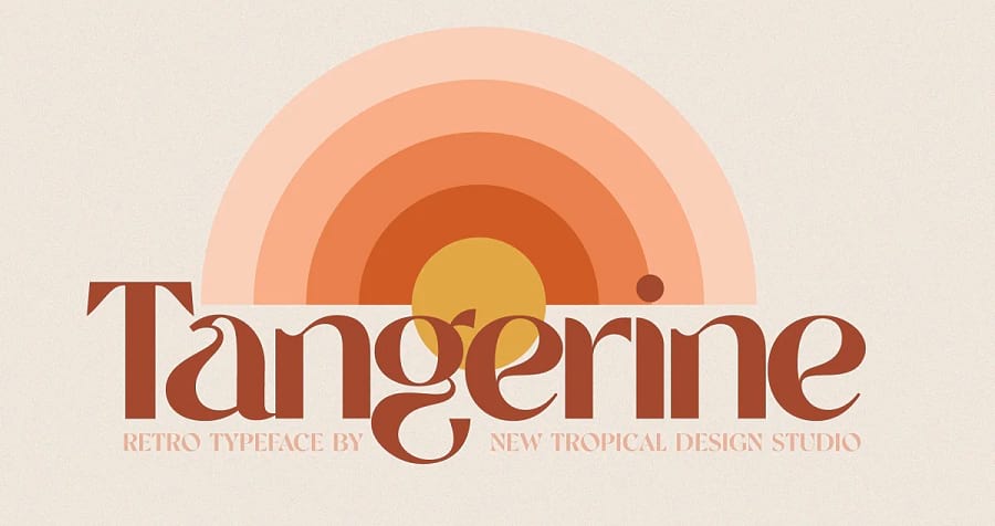 Tangerine font.