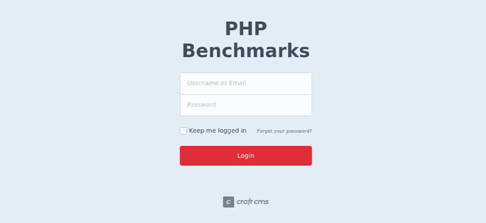  テストしたCraft CMSのログインページ