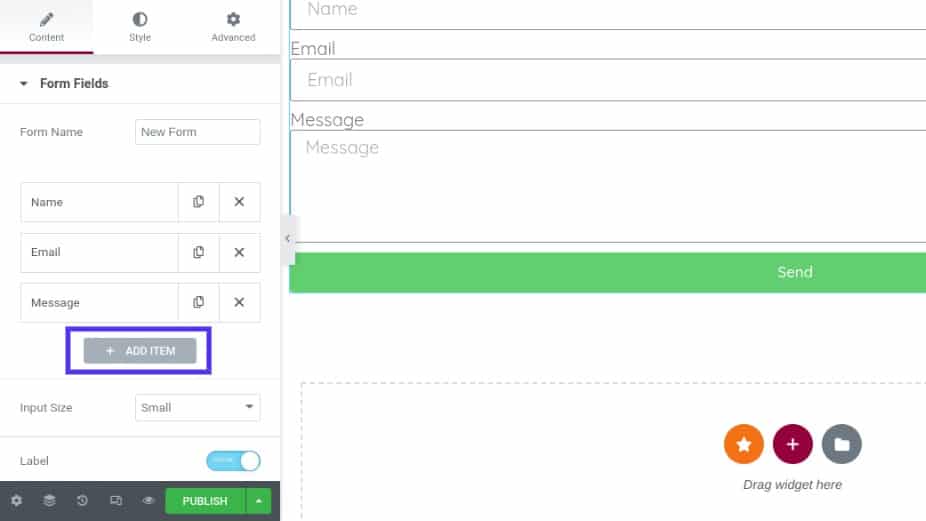 Personaliza el formulario añadiendo un elemento.
