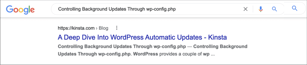 Example of a google title tag rewrite.