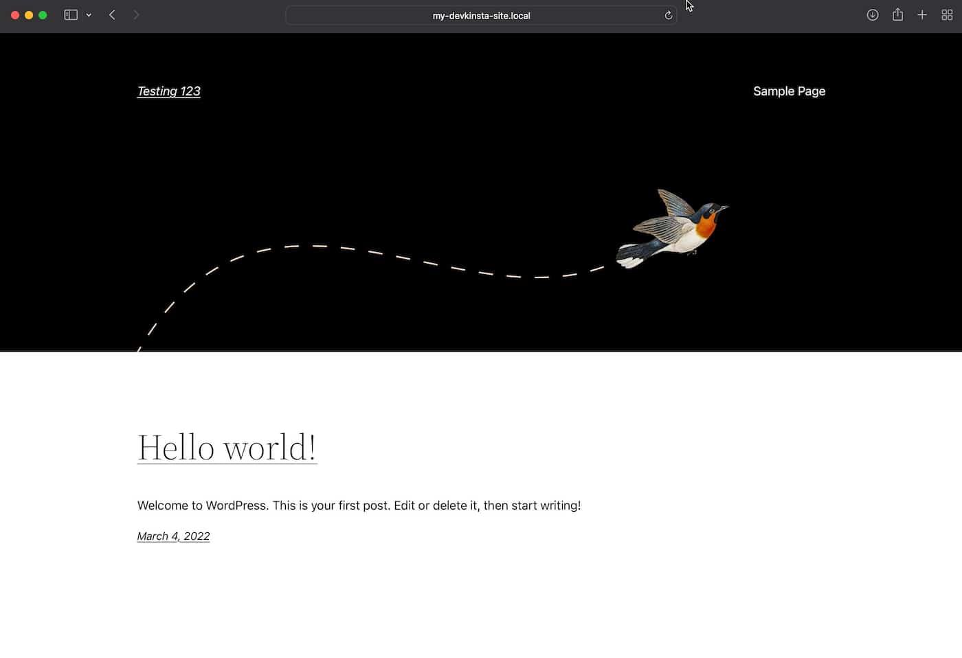 Se dit DevKinsta-websted på en anden enhed.