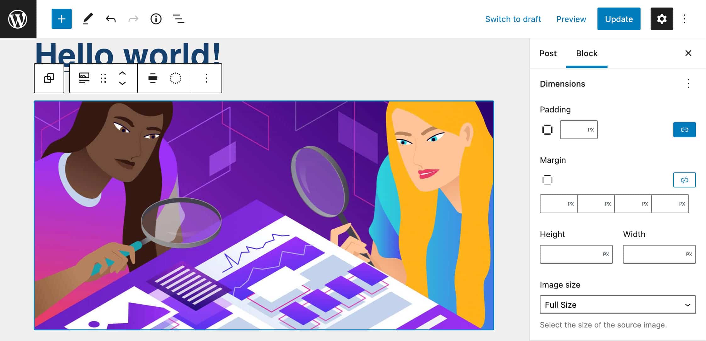 Controlando las dimensiones de la Imagen Destacada en un bloque de Bucle de Consulta.