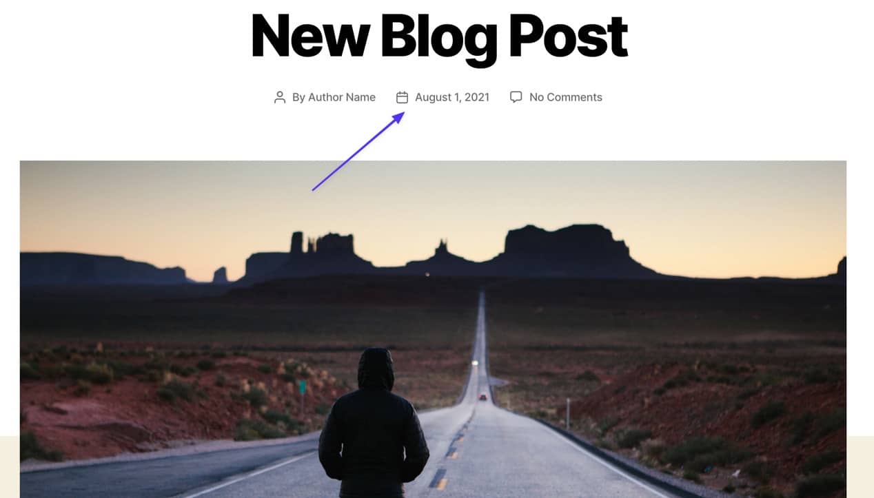 The Twenty Twenty theme offers a unique published date format.