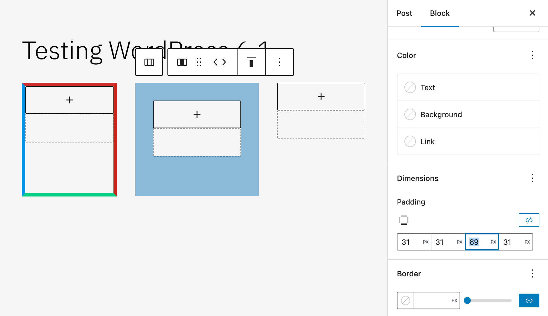 Margin and padding highlight inside the new WordPress 6.1 release