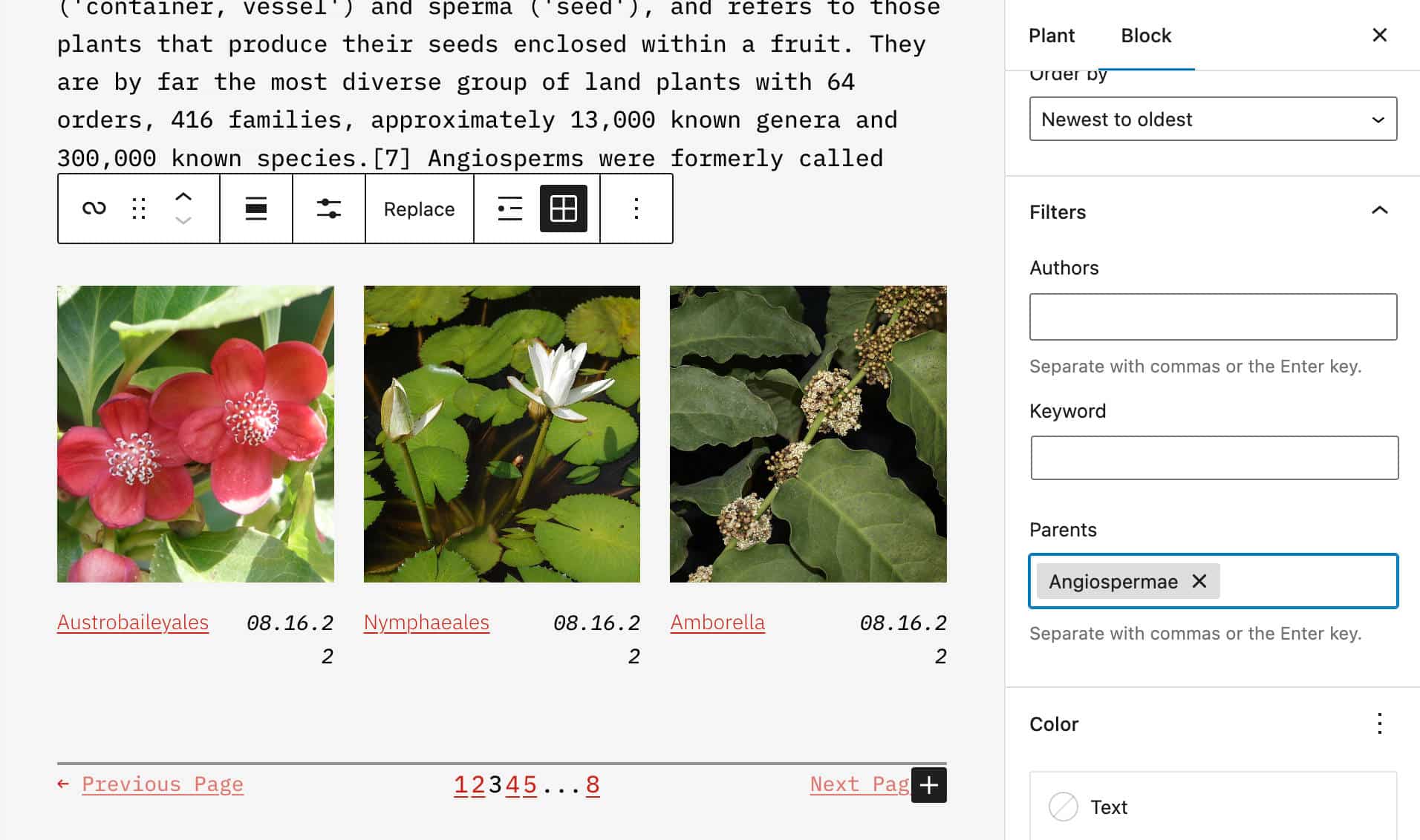 Displaying posts with the same parent in a Query Loop block
