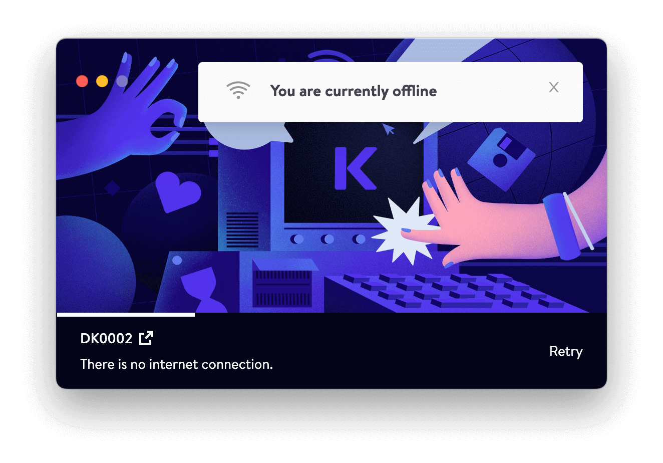 DevKinsta kann wegen fehlender Docker-Images und fehlender Internetverbindung nicht geladen werden.