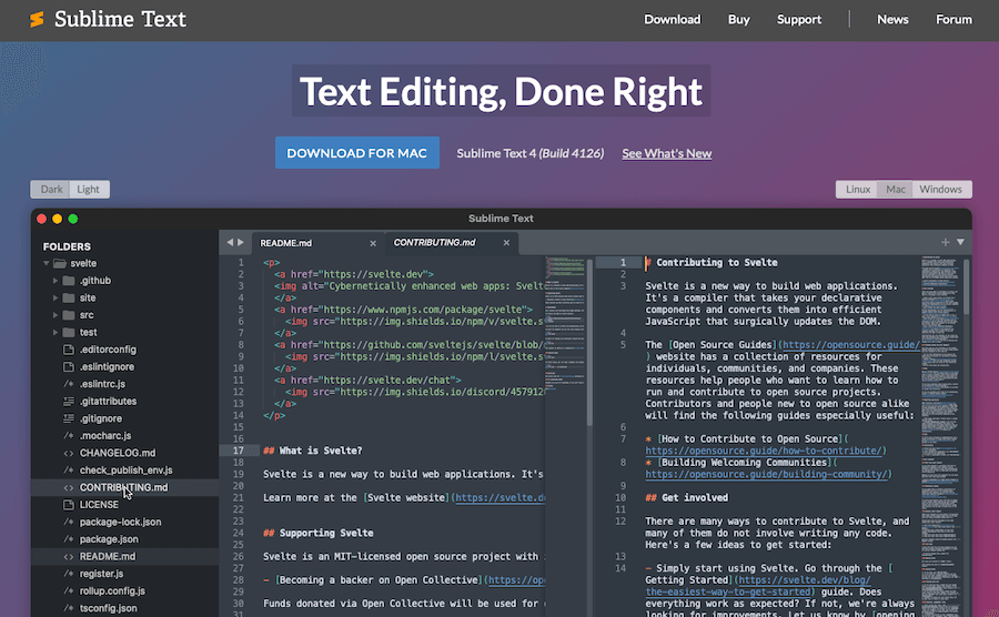 Sublime Text website