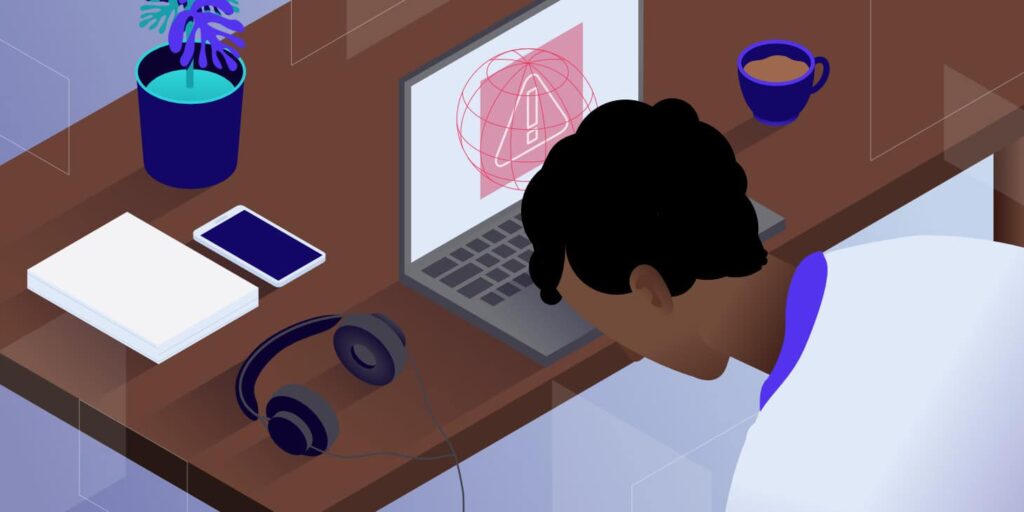 Someone in front of a computer trying to fix the err_http2_protocol_error